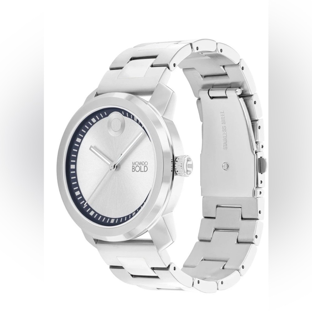 New Movado Bold Trend Men’s Stainless Steel 43mm Bracelet Watch 3601031 - Picture 2 of 4